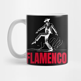 Flamenco male dancer - White and red Mug